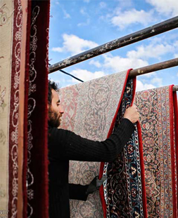 خشک کردن قالی در قالیشویی جمکران قم